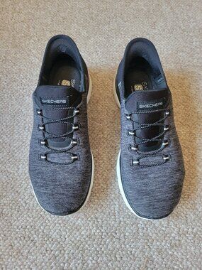 Skechers Slip-Ins Summits Casual Sneakers, Black/White, Women's 6.5 Reg. Width